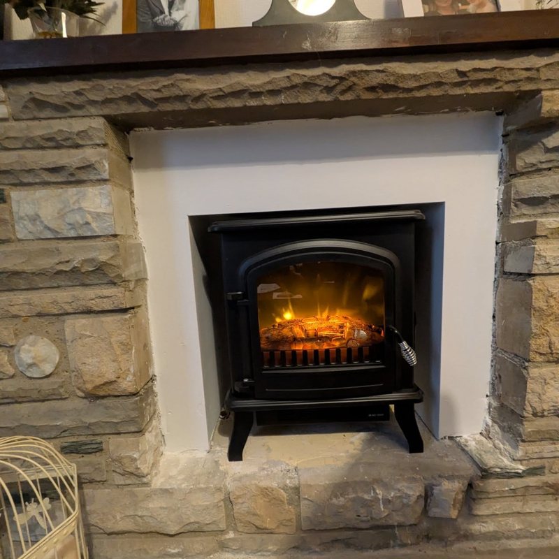Fireplace before boiler conversion
